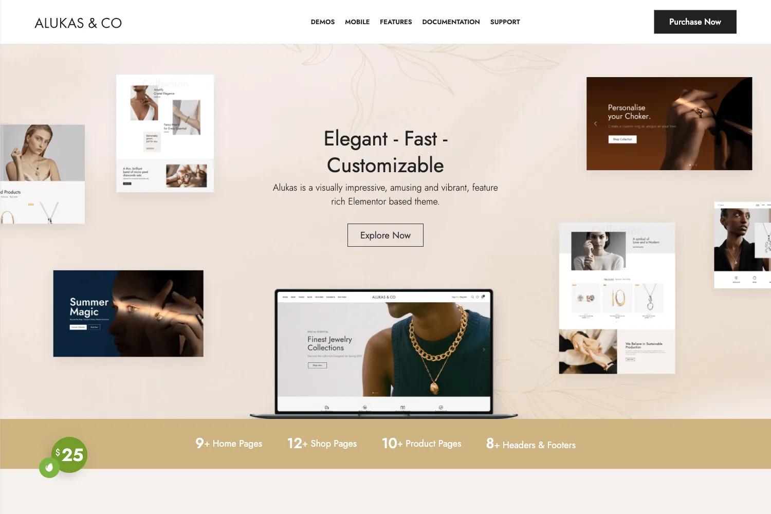 Alukas - Modern Jewelry Store WordPress Theme