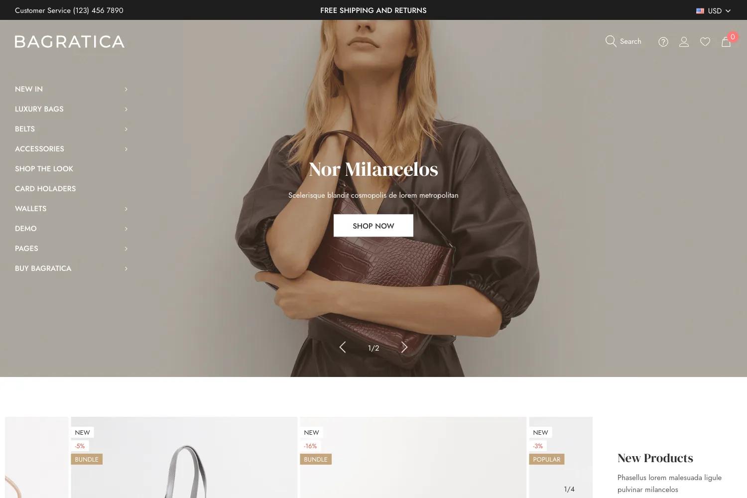 Bagratica - Bags & Accessories BigCommerce Stencil Template