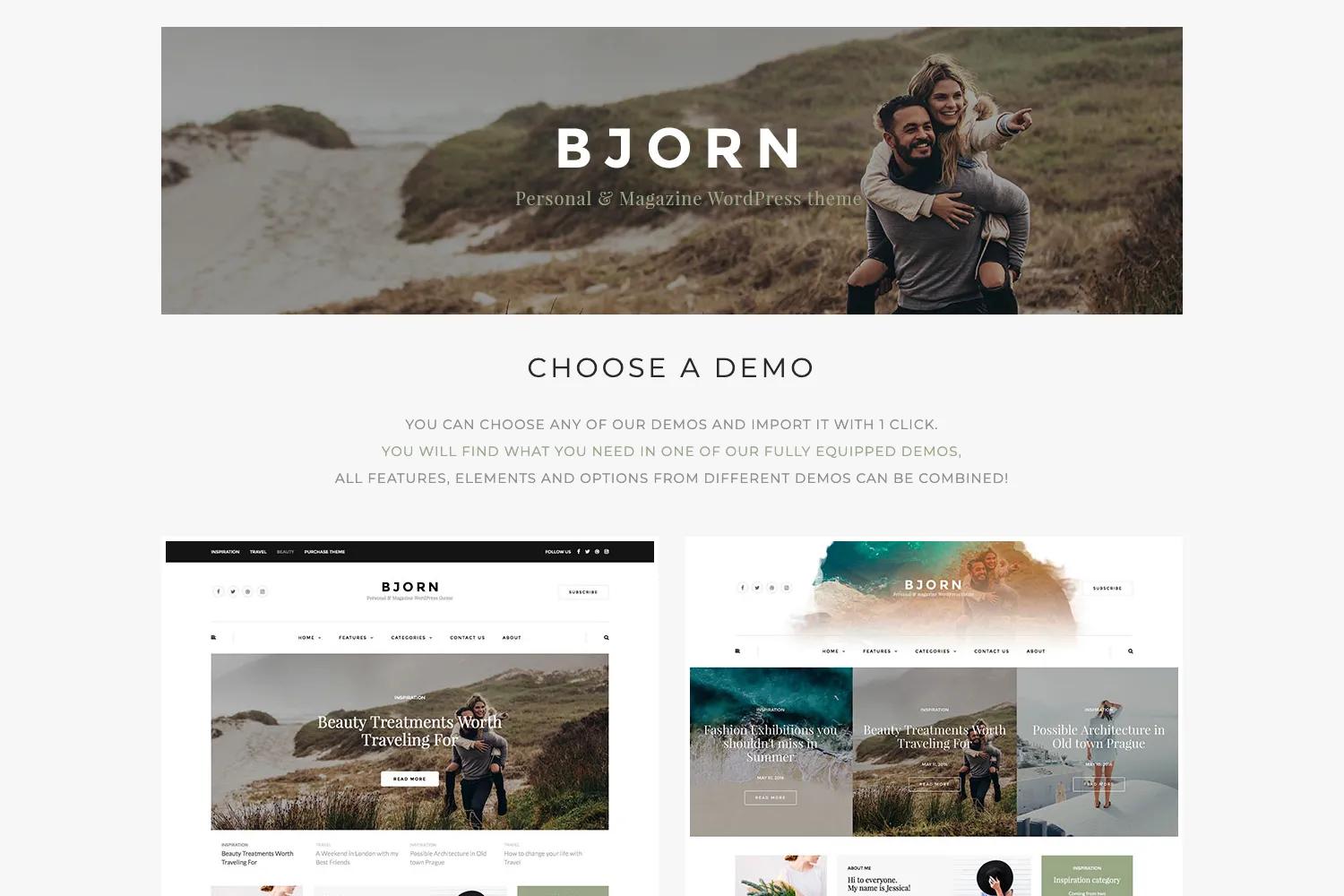 Bjorn - Responsive WordPress Personal Blog Theme