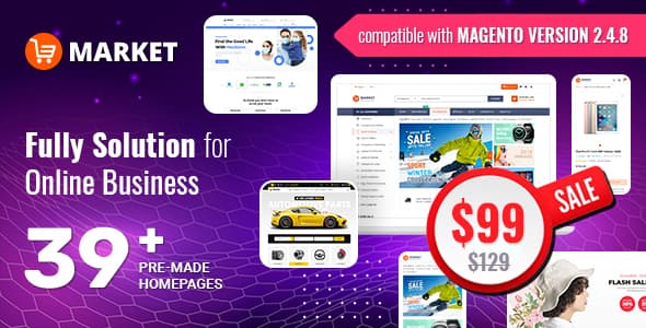 Market - Premium and Optimized Magento Theme (39+ Indexes)