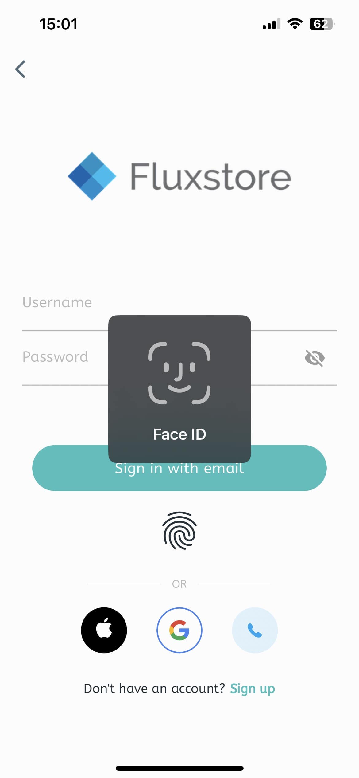 Biometric login