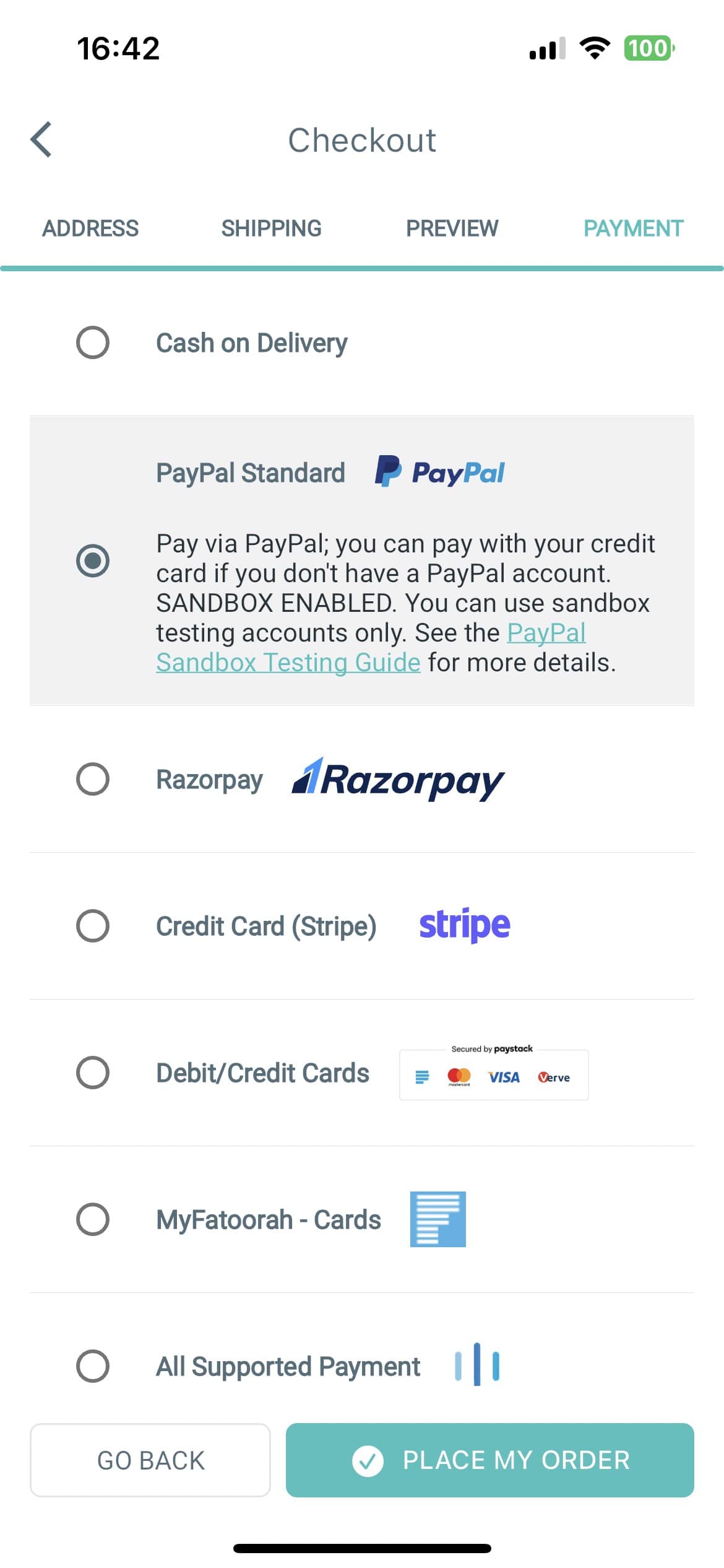 Paypal (native payment)