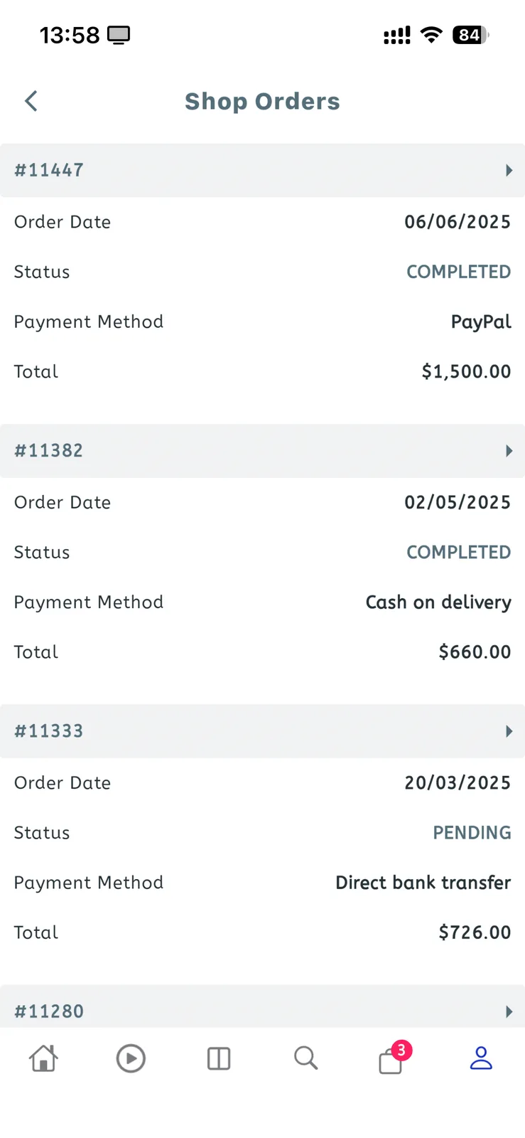 Fluxstore Multi Vendor - Flutter E-commerce Full App - Shop orders