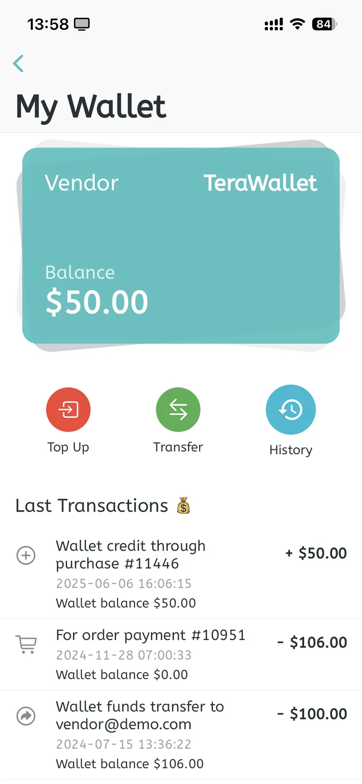 Fluxstore Multi Vendor - Flutter E-commerce Full App - Vendor wallet