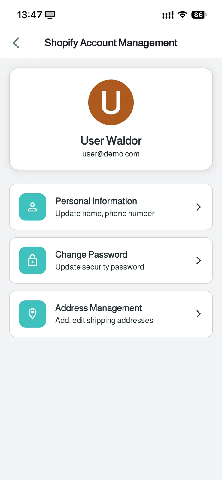 FluxStore Shopify - The Best Flutter E-commerce app - Shopify account