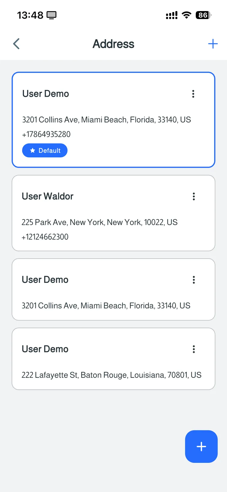 FluxStore Shopify - The Best Flutter E-commerce app - Saved addresses