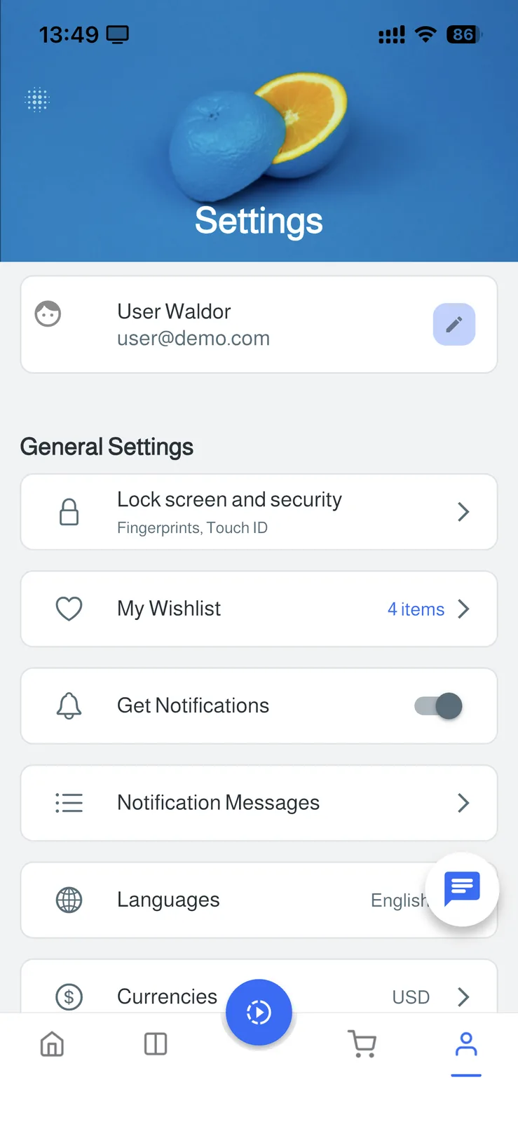 FluxStore Shopify - The Best Flutter E-commerce app - App settings