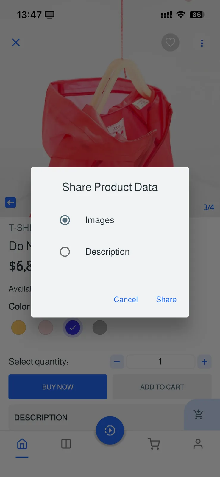 FluxStore Shopify - The Best Flutter E-commerce app - Share product