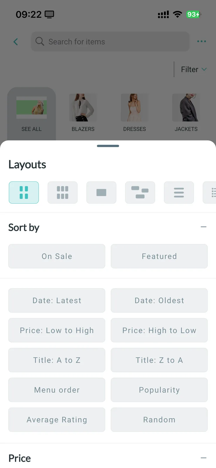 Fluxstore Pro - Flutter E-commerce Full App for Magento, Opencart, and Woocommerce — Layouts & sorting