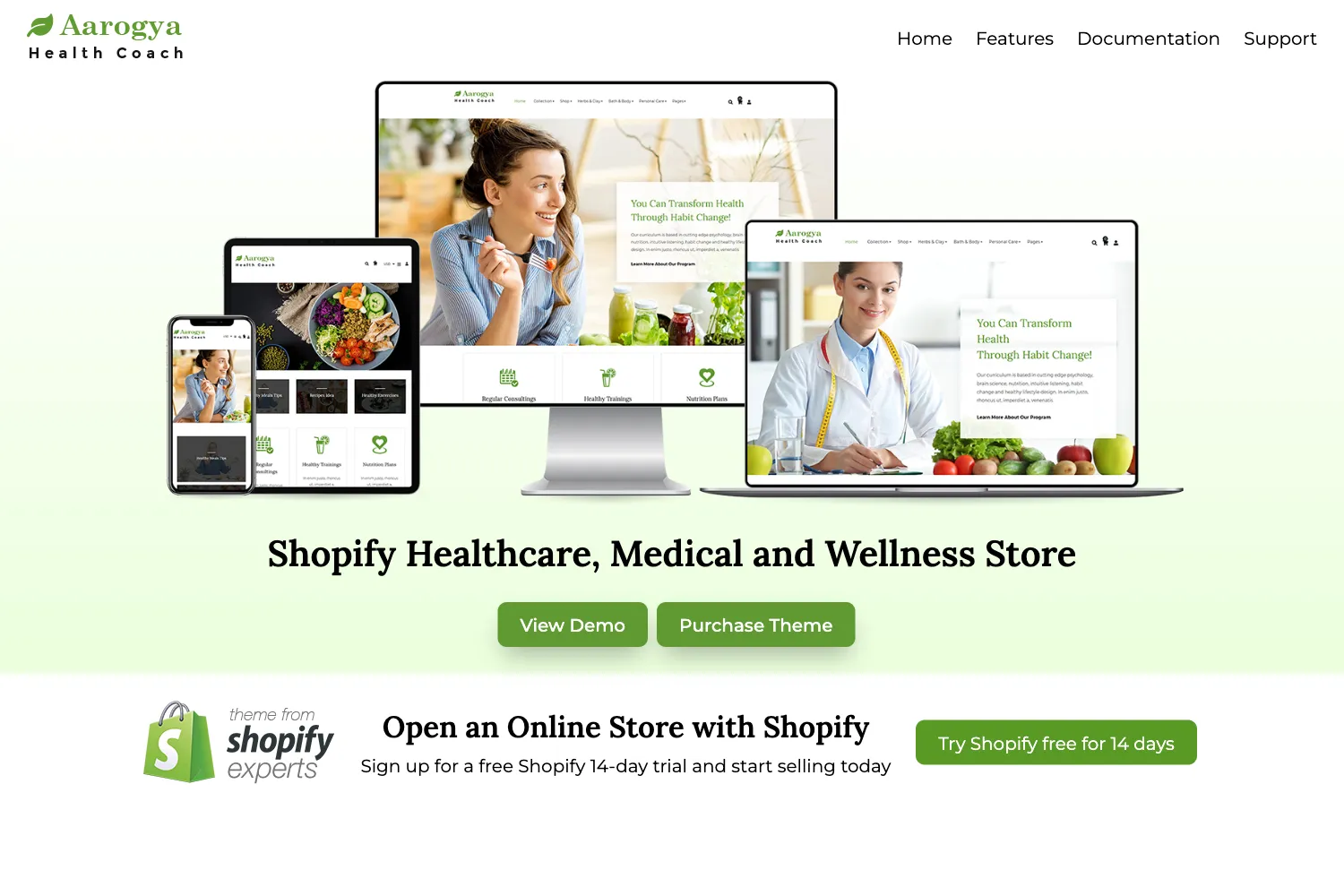 Aarogya | Healthcare Nutrition and Wellness Shopify Theme