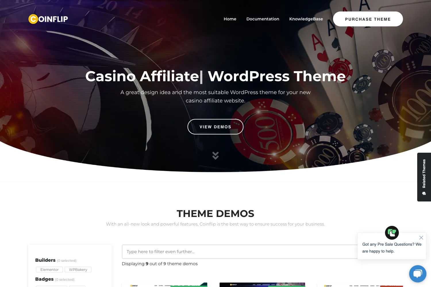 Coinflip - Casino Affiliate & Gambling WordPress Theme