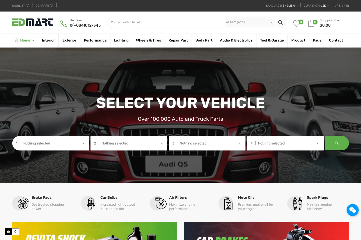 Edmart - Auto Parts &  Cars Store Prestashop Theme for Supermarket