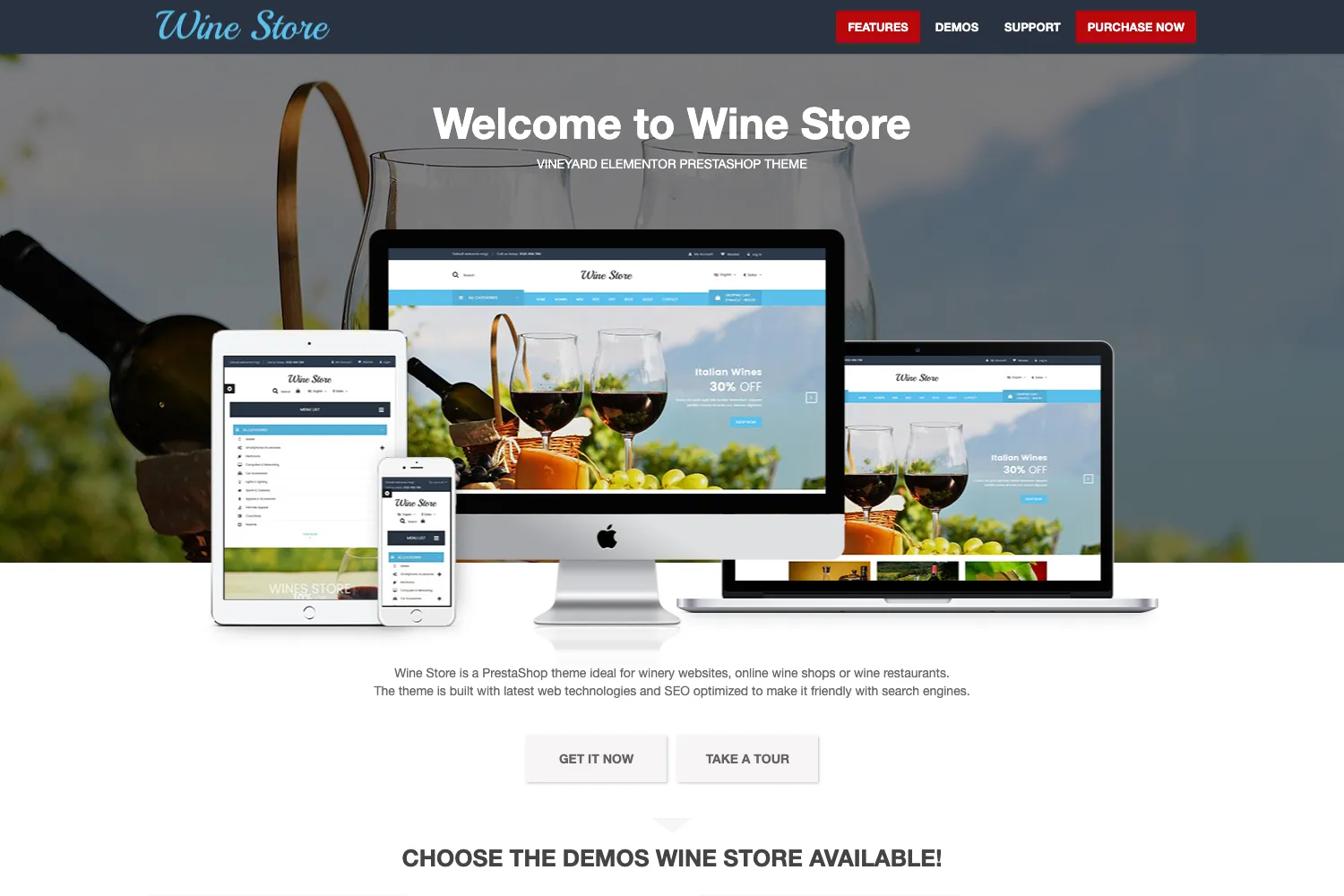 Wine Store - Vineyard Elementor PrestaShop Theme