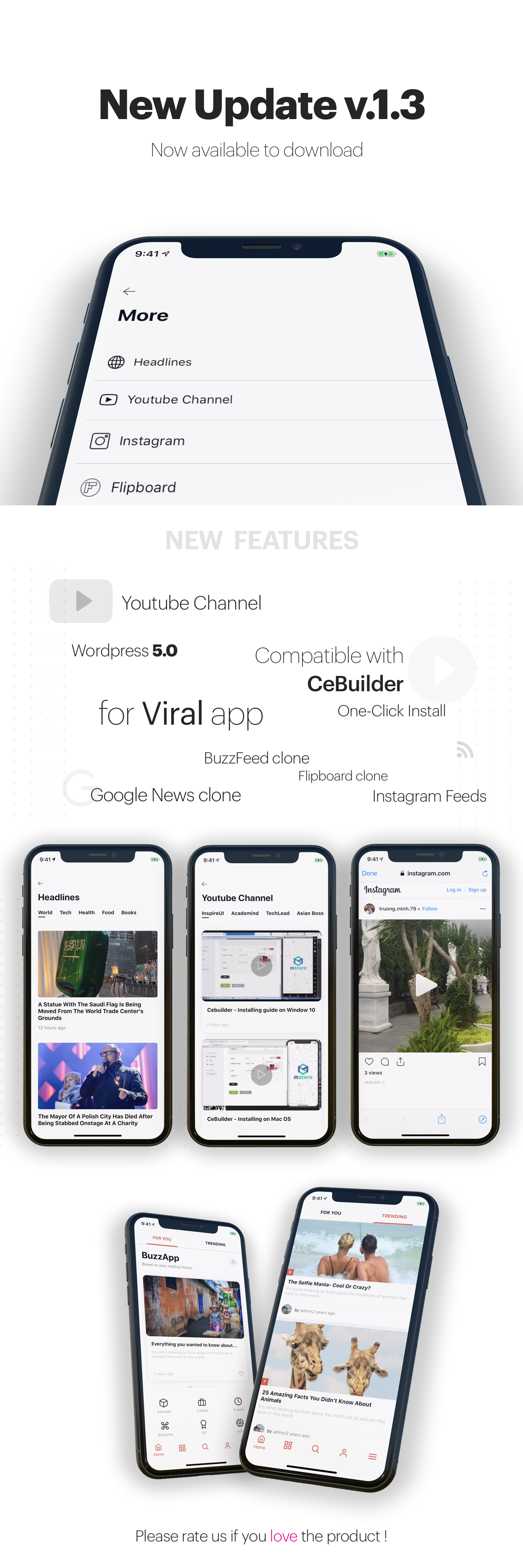 BuzzApp - Viral Magazine WordPress app by React Native (CeNews) - 1